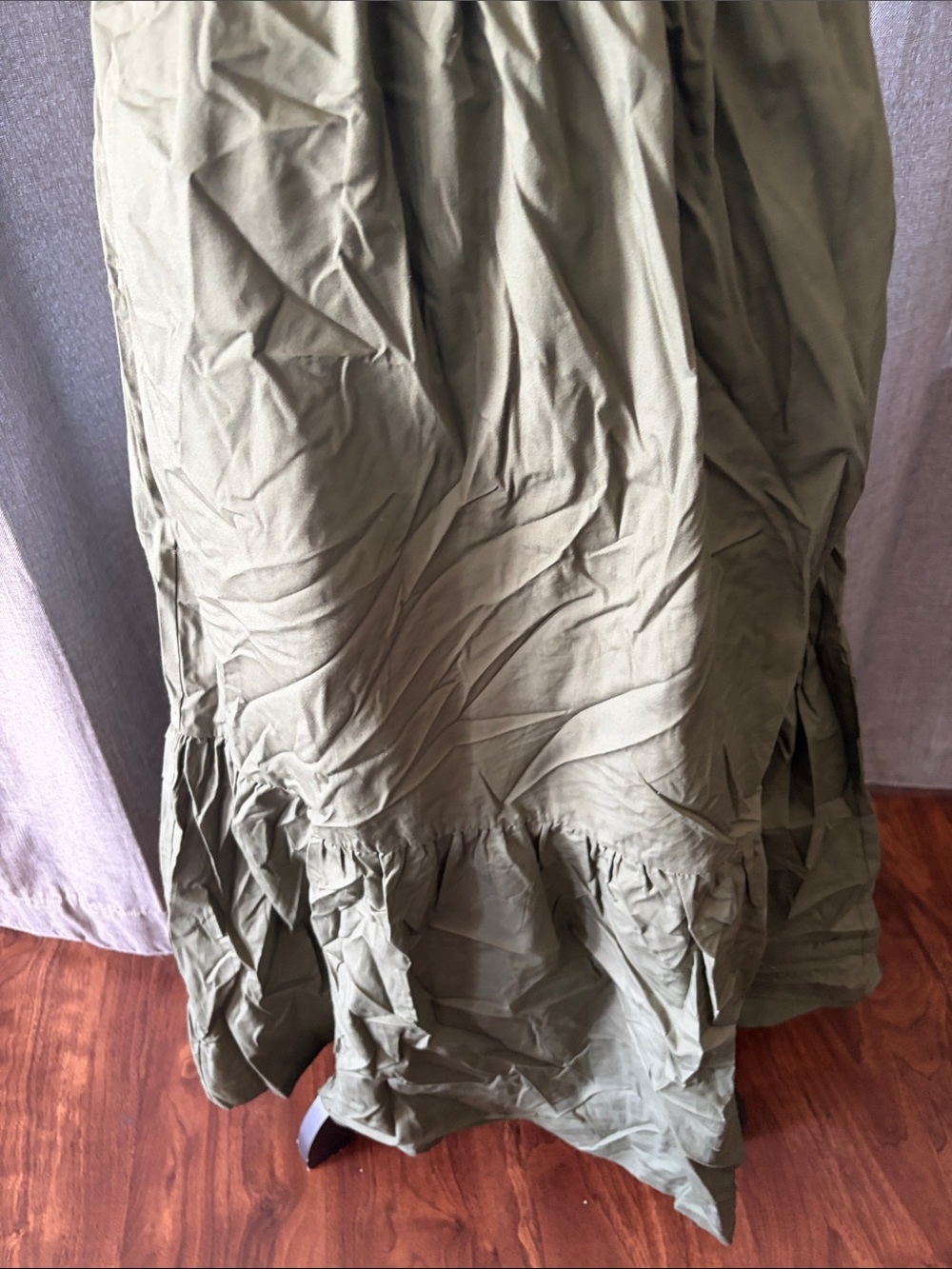 J. Crew Olive Green Puff-Sleeve Tiered Maxi Dress - Picture 4 of 5